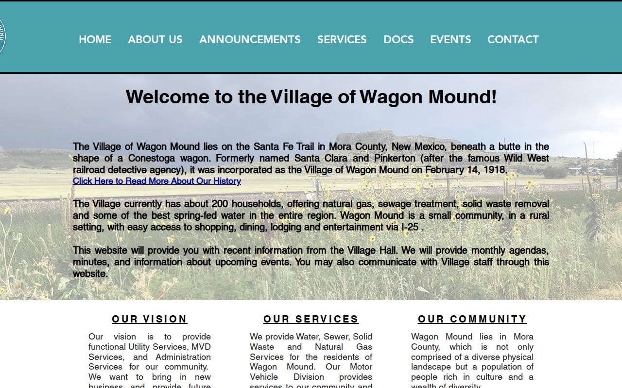 Wagon Mound official village history page