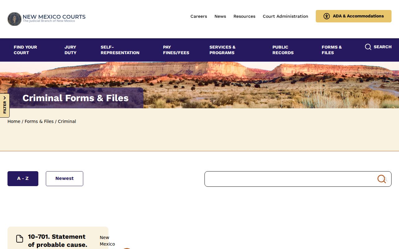 New Mexico Judiciary criminal forms index for Mora County warrant research